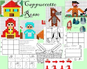 IL LABORATORIO COMPLETO DI CAPPUCCETTO ROSSO, coding più pixel art 16 pagine totali