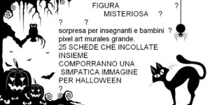 44. LABORATORIO MURALES GIGANTE DI HALLOWEEN, 25 SCHEDE, IMMAGINE MISTERIOSA PIXEL ART