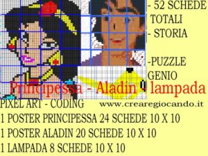 ALADINO, 54 SCHEDE PIXEL ART MAXI POSTER CON CODICI E STORIA