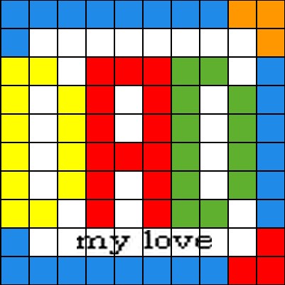 Immagine pixel art per la festa del papà, con la scritta "dad my love"