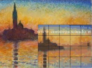 MONET, S. GIORGIO MAGGIORE, Twilight PIXEL ART 20 SCHEDE