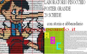 PINOCCHIO 20 SCHEDE 10 X 10 , STORIA, ABBECEDARIO pixel art, coding