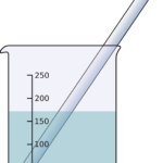 Immagine contenitore con acqua e sabbia per esperimento