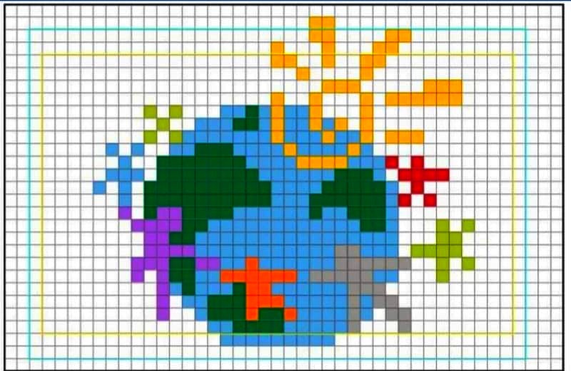 Immagine del mondo il pixel art