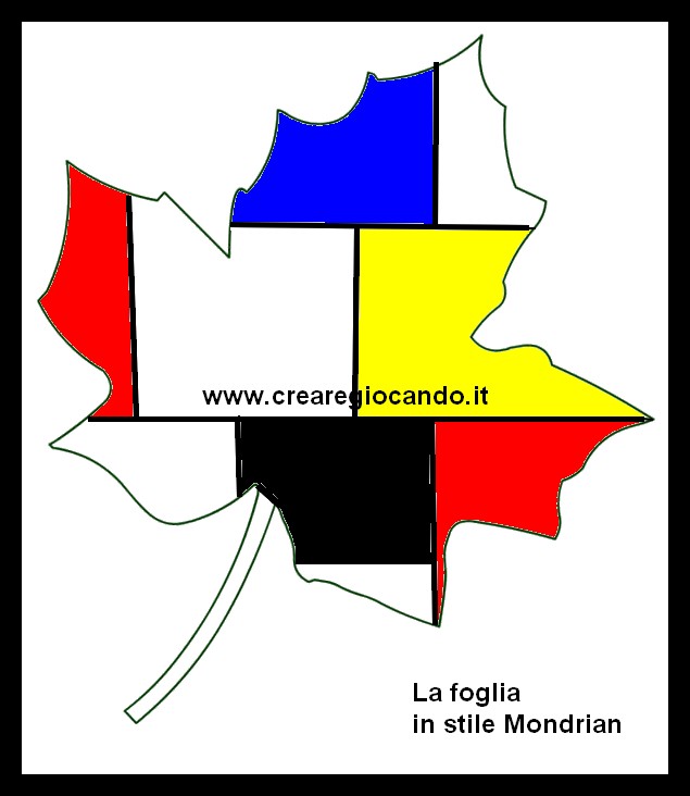 FOGLIA IN STILE MONDRIAN