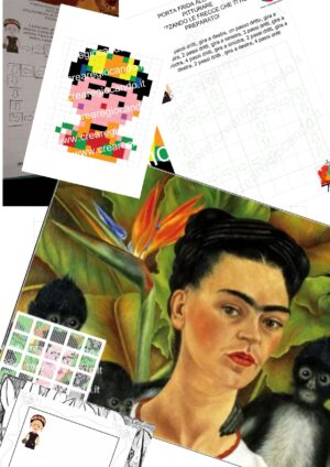 98. LABORATORIO FRIDA KAHLO: poster PIXEL ART, coding PERCORSO, PIXEL PICCOLO